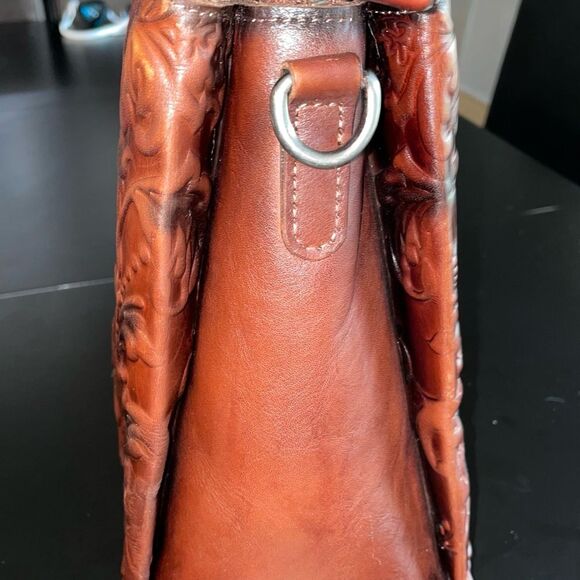 Genuine Leather Purse Handbag Vintage Embossed Tote Crossbody Shoulder Satchel - Picture 2 of 13
